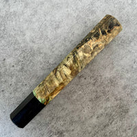 Custom Japanese Knife handle (wa handle)  for 165-210 mm: Double dyed maple burl and buffalo horn