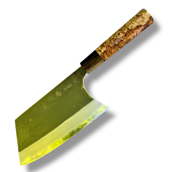 Custom Sugi Tadokoro Nakagawa W2 Tank 180mm - Amboyna burl and marbled horn