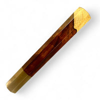 Japanese Knife handle (wa handle)  for 240-260 mm :  2 tone Desert Ironwood burl and marbled horn