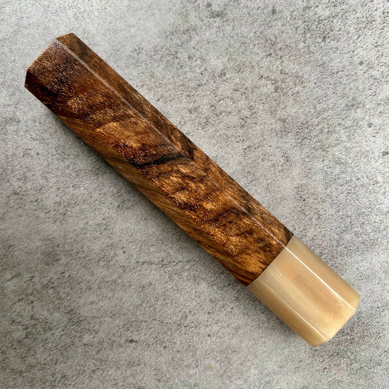 Custom Japanese Knife handle (wa handle)  for 240 mm -  Turkish walnut and blonde