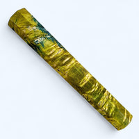 Custom Japanese Knife handle (wa handle)  for 165-210 - Dyed yellow green burl