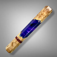 Japanese Knife handle (wa handle)  for 240-260 mm :  Maple burl hybrid -  violet