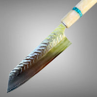 Yoshimi Kato SPG Stryx Bunka 170mm | Blue Pearl & Turquoise