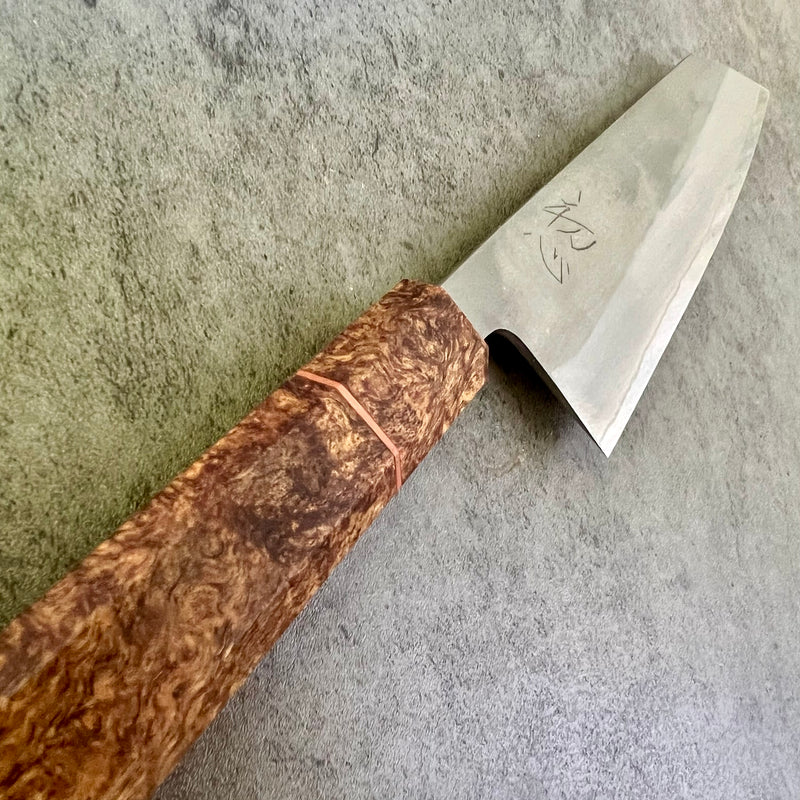 Custom Yoshikane Stainless-clad Shirogami 2 Nashiji Bunka : Spalted mango burl