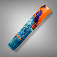 Japanese Knife handle (wa handle)  for 240-260 mm :  Box elder burl hybrid - blue and orange