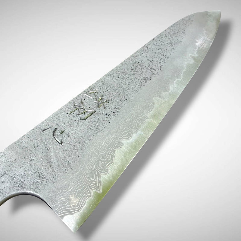 Custom Hatsukokoro Nigara Ryusui in B2 Damascus Tsuchime Gyuto 240