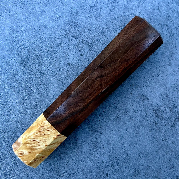 Custom Japanese Knife handle (wa handle)  for 165-210mm -  Malaysian Blackwood and Canadian yellow cedar