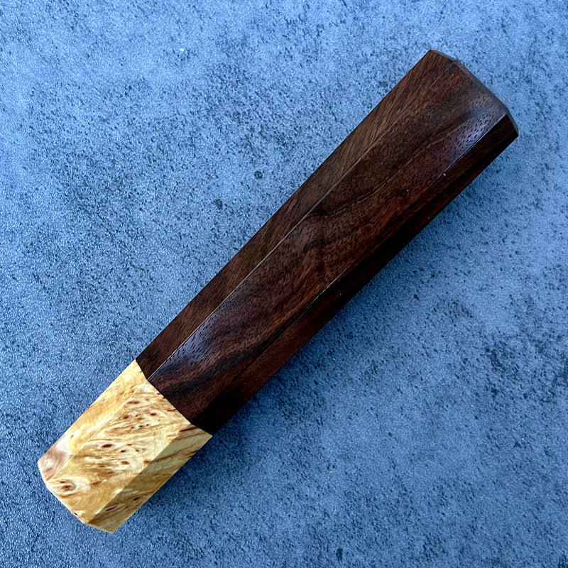 Custom Japanese Knife handle (wa handle)  for 165-210mm -  Malaysian Blackwood and Canadian yellow cedar