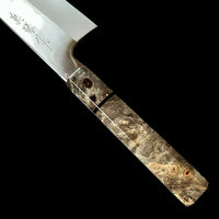 Custom Tadokoro Nakagawa Mirror Polish Ginsan 3 Gyuto 260 (250 edge) - Buckeye burl