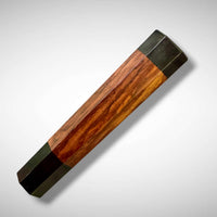 Custom Japanese Knife handle (wa handle)  for 165-210 mm: Figured Siamese rosewood and buffalo horn with end cap