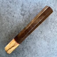 Custom Japanese Knife handle (wa handle)  for 165-210 mm knife : Claro walnut and olive