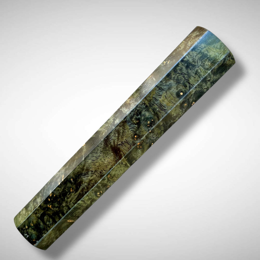 Japanese Box Handle Custom Japanese Knife handle for 240mm - Dyed Box elder burl – Sugi Cutlery