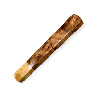 Custom Japanese Knife handle (wa handle)  for 165-210 mm:  Japanese Elm Burl and Karelian Birch