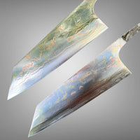 Takeshi Saji Rainbow Ao 2 Damascus Bunka 180mm - blade only