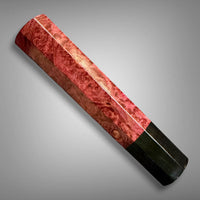 Custom Japanese Knife handle (wa handle)  for 165-210 mm: Dyed Maple burl and horn