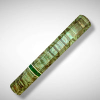 Japanese Knife handle (wa handle)  for 165-210 mm :   Green dyed maple burl with Arizona Jade