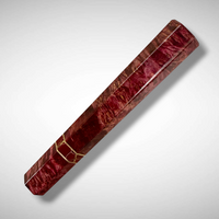 Custom Japanese Knife handle (wa handle)  for 240mm :  Double dyed (Red/Mauve) box elder burl and tru-stone