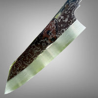 Tadokoro MUSUBI Ginsan Damascus Kiritsuke Santoku 180 mm Mirror Finish - Blade Only