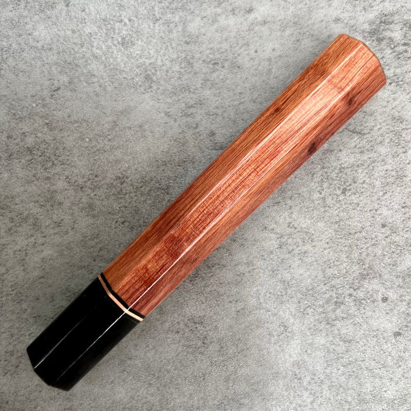 Custom Japanese Knife handle (wa handle)  for 165-180 mm knife : Birdseye eastern red cedar and horn