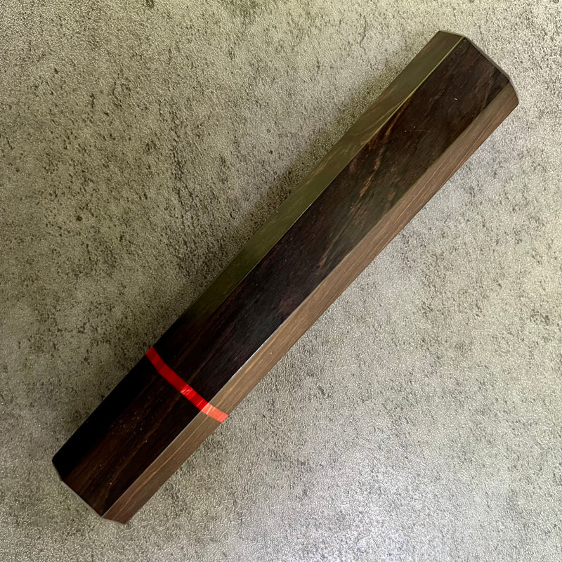 Custom Japanese Knife handle (wa handle)  for 240mm -  African Blackwood and vintage Bakelite poker chip