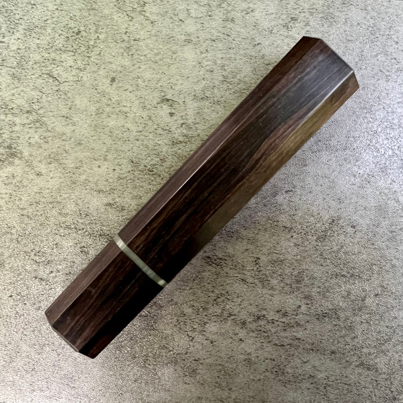 Custom Japanese Knife handle (wa handle)  for 165-210 mm -  African Blackwood and vintage Bakelite poker chip