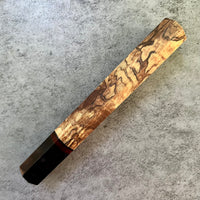 Custom Japanese Knife handle (wa handle)  for 240mm -  Spalted sycamore and buffalo horn