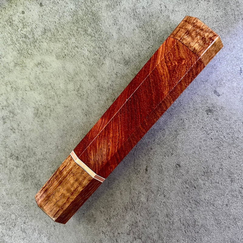 Custom Japanese Knife handle (wa handle)  for 165-210mm :  Rosewood and Tasmanian Blackwood