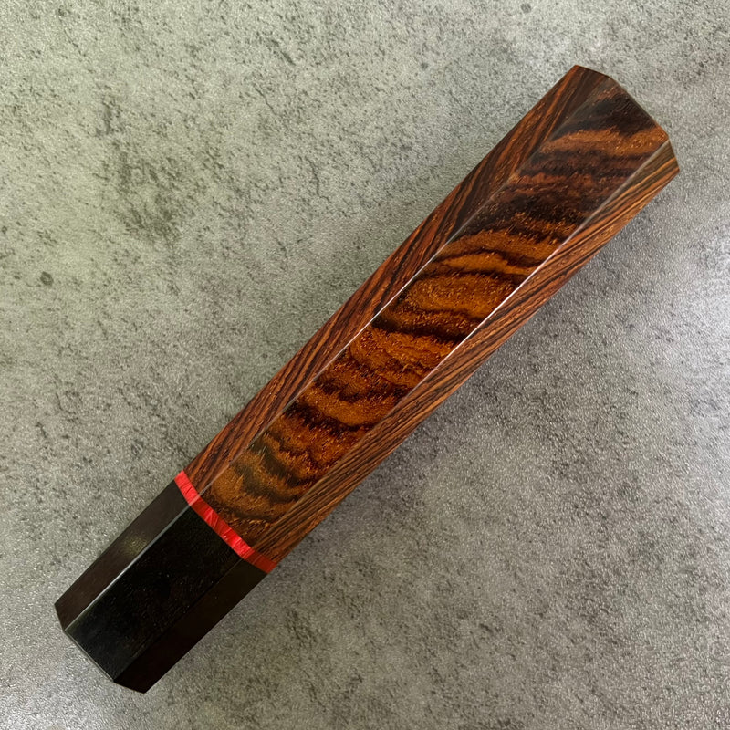 Custom Japanese Knife handle (wa handle)  for 240mm -  Cocobolo with vintage poker chip