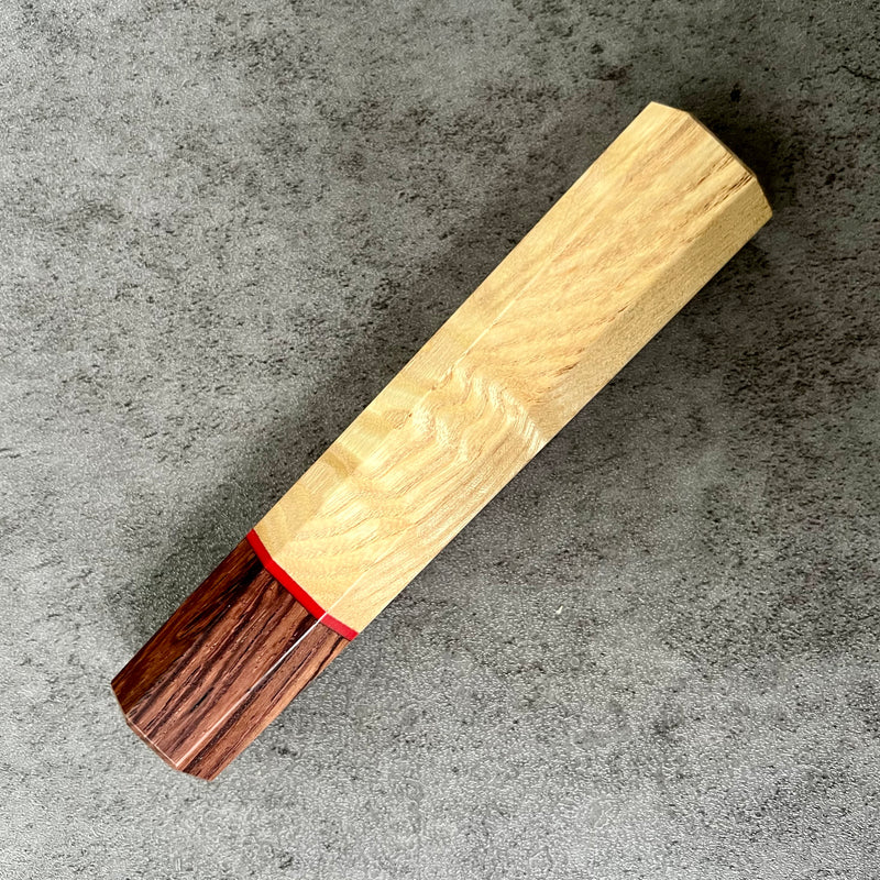 Custom Japanese Knife handle (wa handle)  for 165-210mm :  Nice piece of hickory and Honduran Rosewood