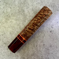 Custom Japanese Knife handle (wa handle)  for 165-210mm : Dyed black ash and desert ironwood