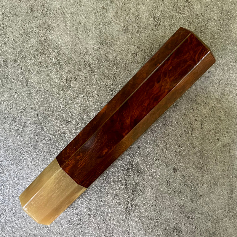Custom Japanese Knife handle (wa handle)  for 165-210mm : Desert Ironwood and blonde horn
