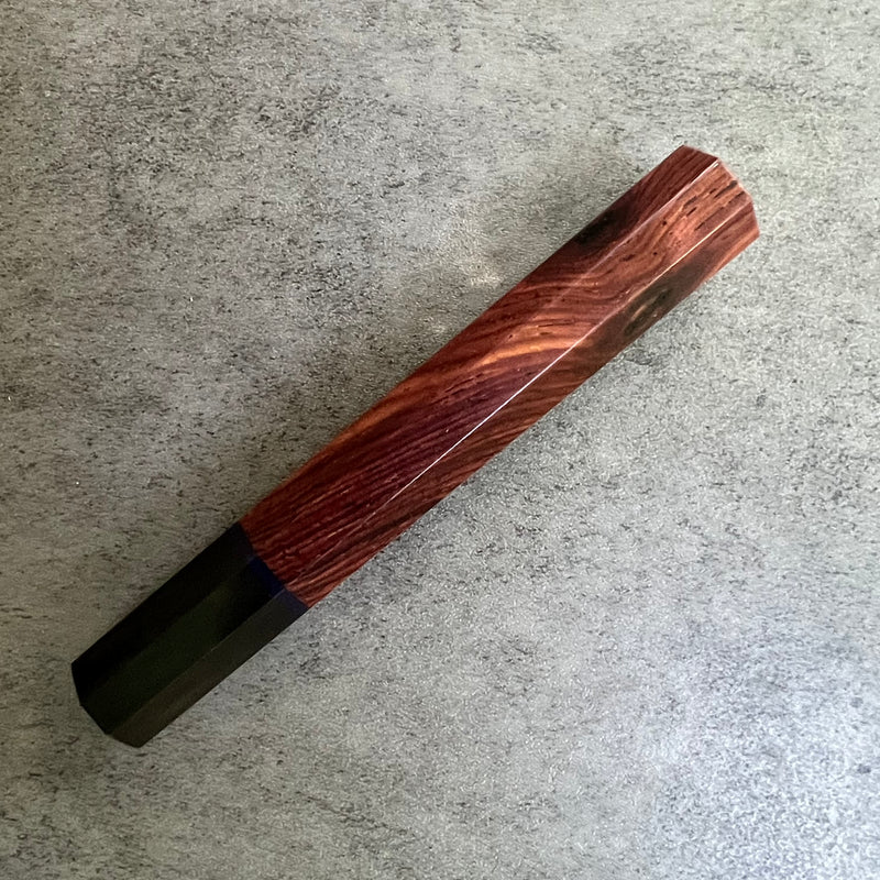 Custom Japanese Knife handle (wa handle)  for 165-210mm :  Cocobolo and horn with vintage poker chip