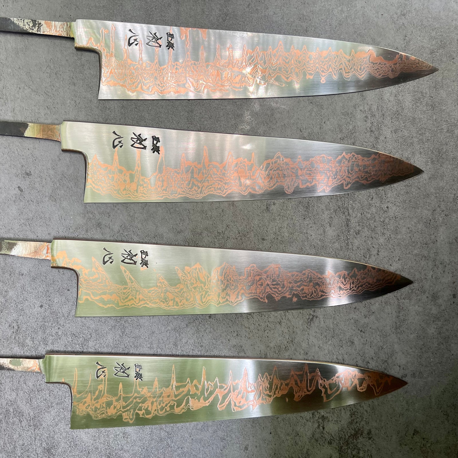 #YoRoKoBi⭐︎ Hatsukokoro Yorokobi SLD Copper Suminagashi Gyuto 240 mm - Blade