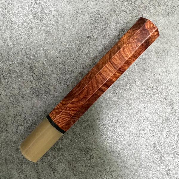 Custom Japanese Knife handle (wa handle)  for 240mm -  Siamese Rosewood and blonde horn