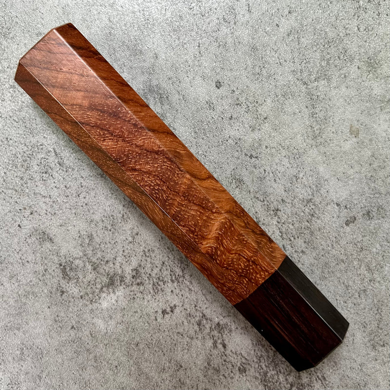 Custom Japanese Knife handle (wa handle)  for 240mm -  Yucatán Rosewood and African Blackwood
