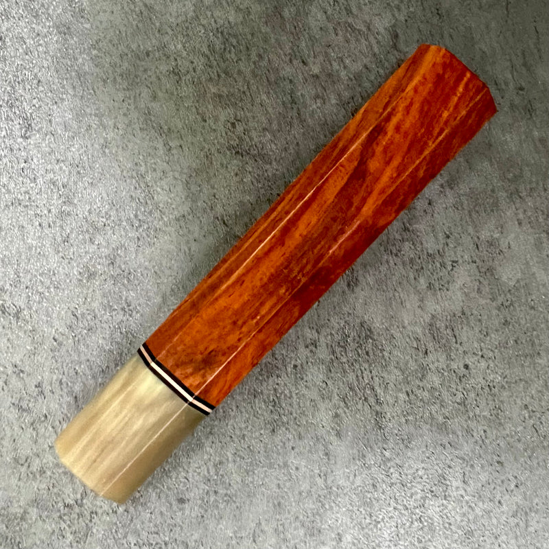 Custom Japanese Knife handle (wa handle)  for 240mm -  Siamese Rosewood, copper and blonde horn