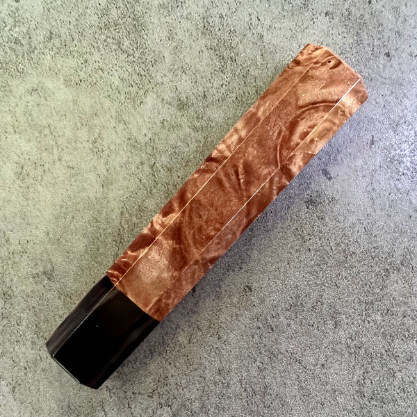 Custom Japanese Knife handle (wa handle)  for 165-210mm :  Stabilized maple burl and horn