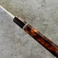 Custom Hatsukokoro Yorokobi SLD Copper Suminagashi Gyuto 240 mm - Desert Ironwood burl