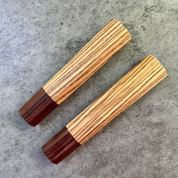 Custom Japanese Knife handle (wa handle) -  Zebra wood and Honduran Rosewood
