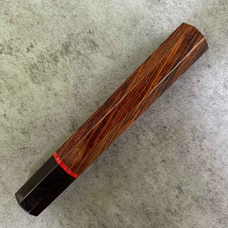 Custom Japanese Knife handle (wa handle)  for 240mm -  Cocobolo with vintage poker chip