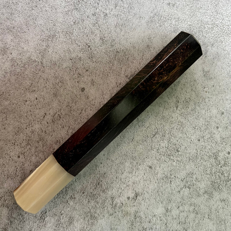 Custom Japanese Knife handle (wa handle)  for 240mm -   NiceAfrican Blackwood and marbled horn