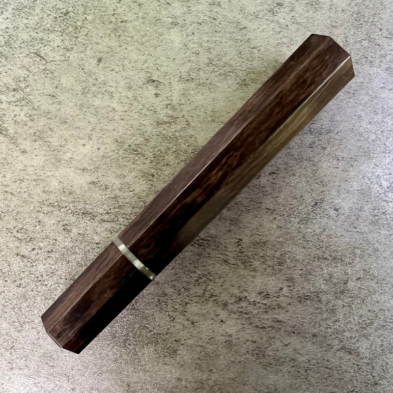 Custom Japanese Knife handle (wa handle)  for 165-210 mm -  African Blackwood and vintage Bakelite poker chip
