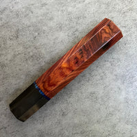 Custom Japanese Knife handle (wa handle)  for 165-210mm :  Cocobolo and horn with vintage poker chip