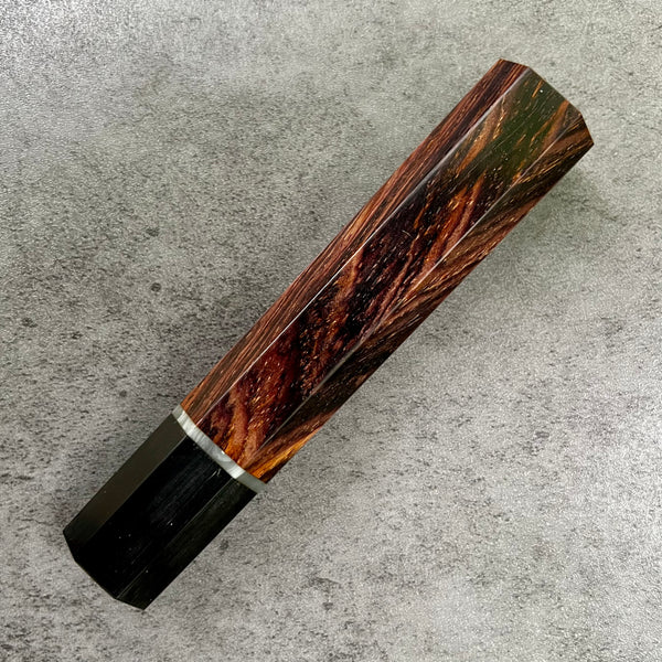 Custom Japanese Knife handle (wa handle)  for 165-210mm : Cocobolo, buffalo horn and vintage poker chip