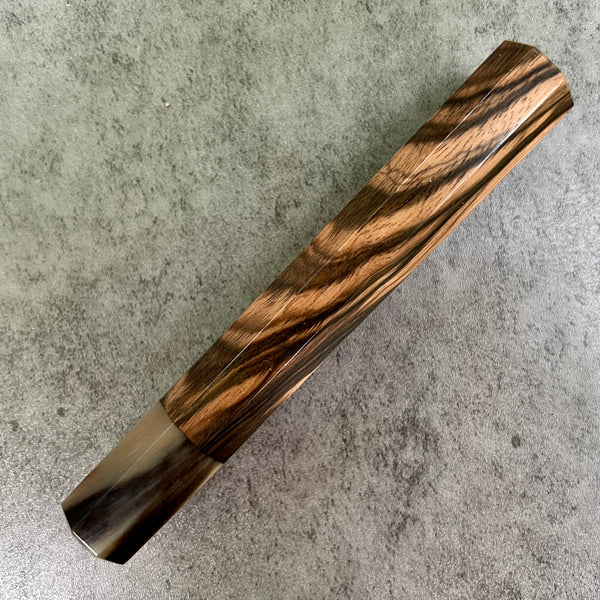 Custom Japanese Knife handle (wa handle)  for 240mm -   Figured Mun and marbled horn