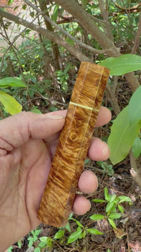 Custom Japanese Knife handle (wa handle)  for 240-260mm :  Amboyna burl and bronze