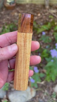 Custom Japanese Knife handle (wa handle)  for 240 mm -  American Chestnut and Koa