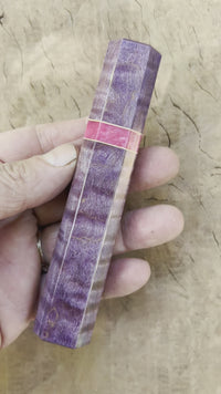 Custom Japanese Knife handle (wa handle)  for 165-210mm :  Purple dyed curly maple