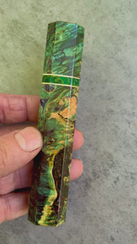 Custom Japanese Knife handle (wa handle)  for 165-210mm :  Dyed box elder & Arizona jade