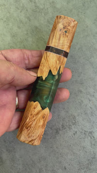 Custom Japanese Knife handle (wa handle)  for 240mm -  Maple burl hybrid